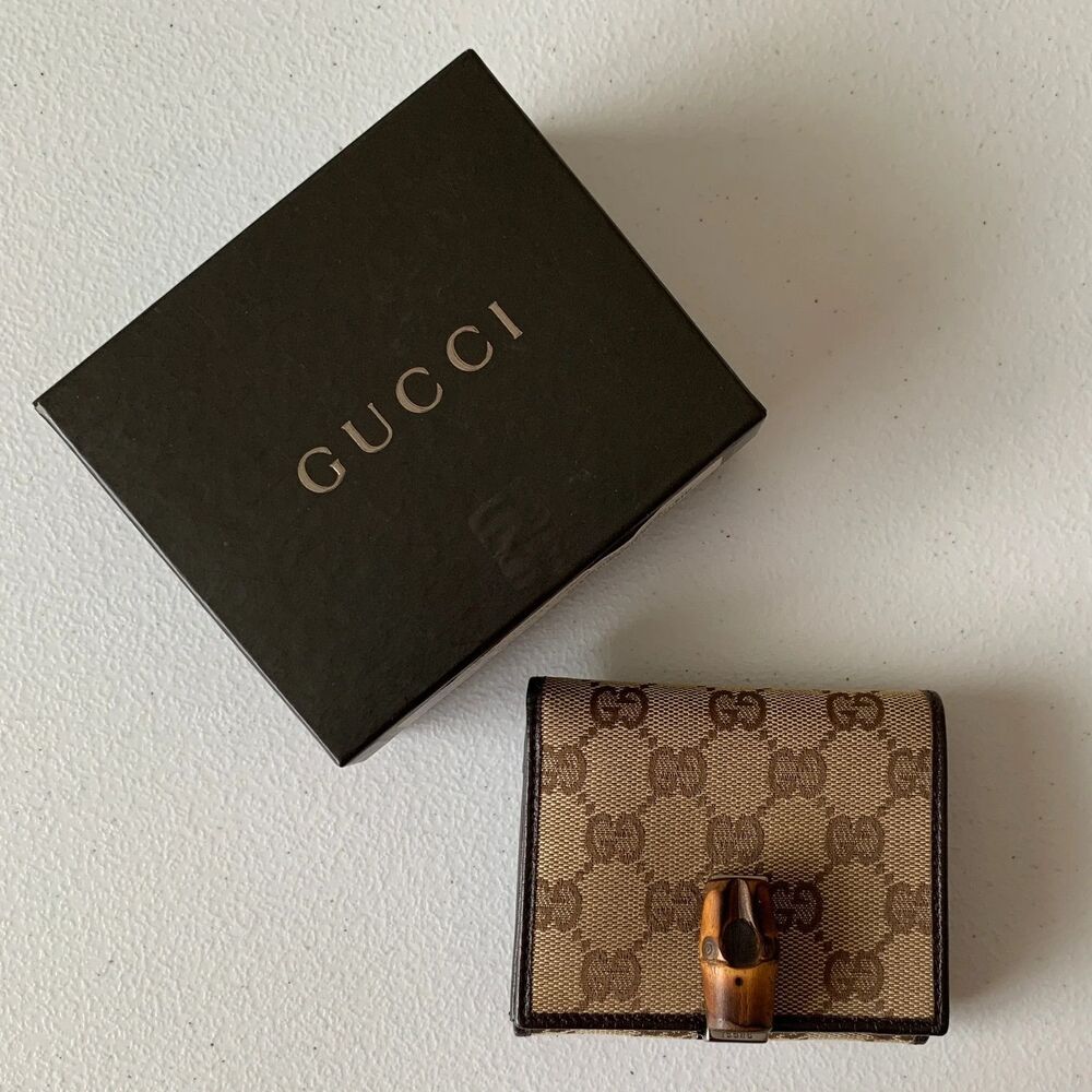Gucci bamboo monogram compact Wallet Authentic with COA and box - Picture 3 of 8